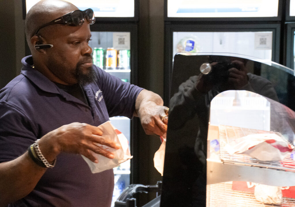 Willie Patrick, blind licensed vendor, at The Market.